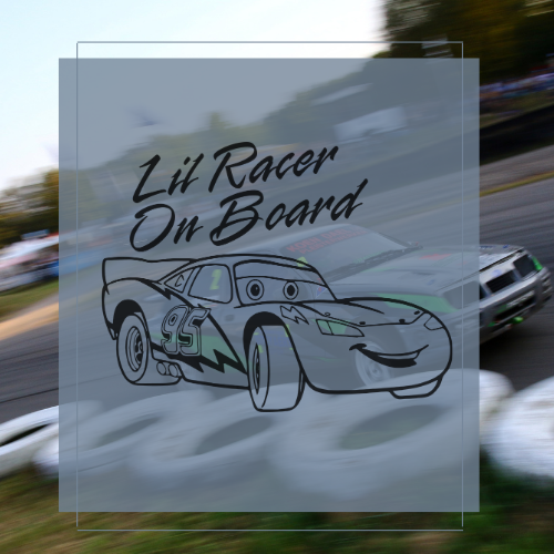 Sticker lil racer on board lightning mqueen