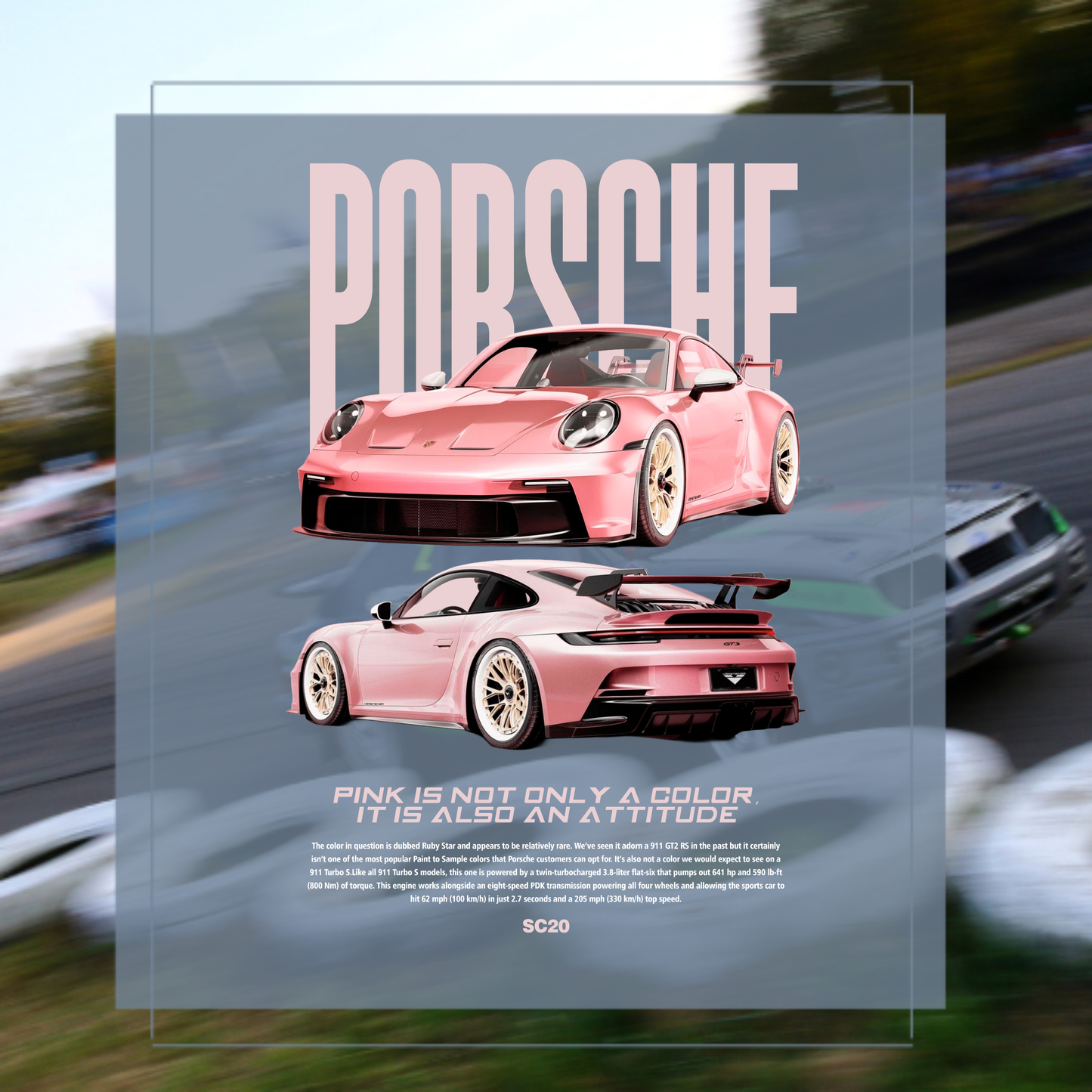 Print Porsche pink